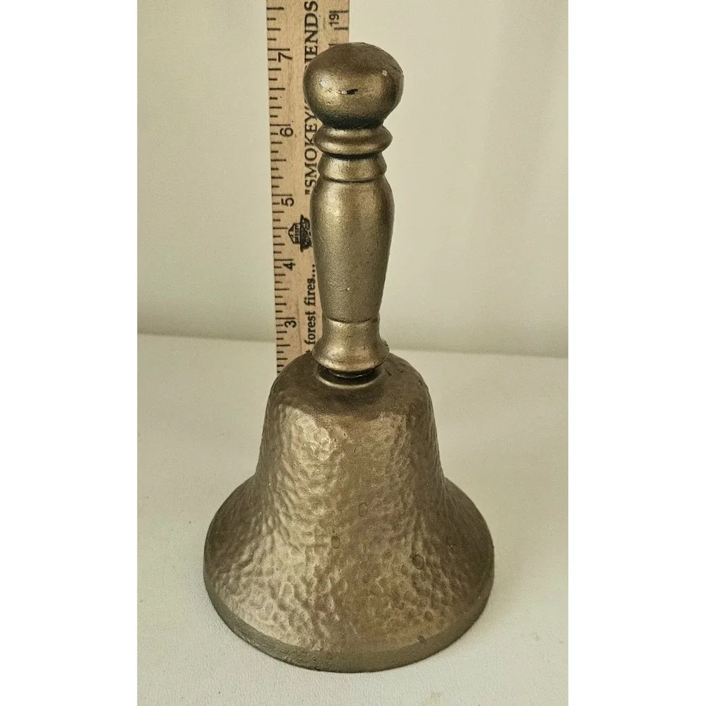 Antique Large Metal School Bell Hand Ringer